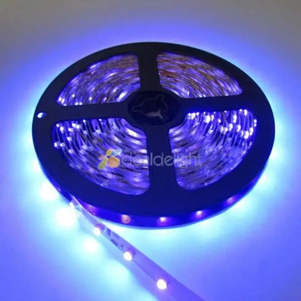 Wholesale 50M DC12V 3528 SMD 300 Leds Ultraviolet UV 395 405nm Purple