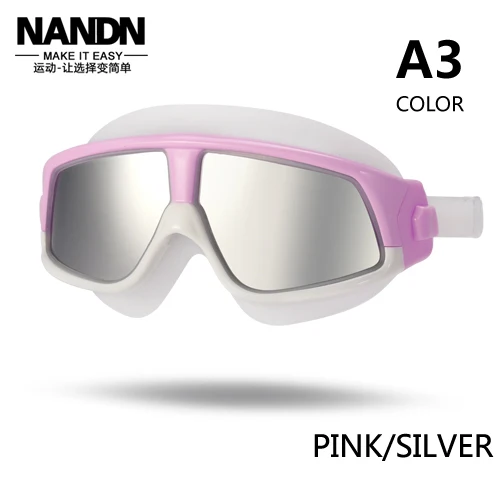 NANDN плавательные очки в большой оправе для мужчин и женщин - Цвет: A3