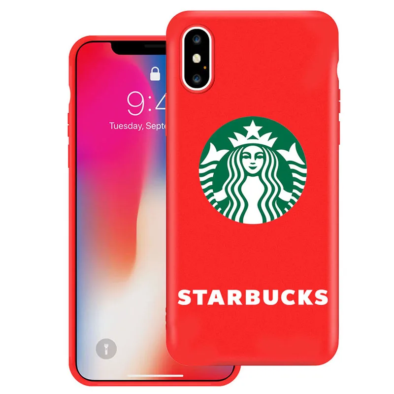 

JAMULAR Hot Coffee Starbuck Phone Case For iPhone 7 XS MAX X 8 6s 6 Plus Soft TPU Matte Full Back Cover For iPhone XR Coque Capa