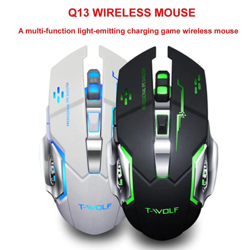 Q13 2.4G wireless charging gaming mouse 6keys 2400DPI Silent Ergonomic