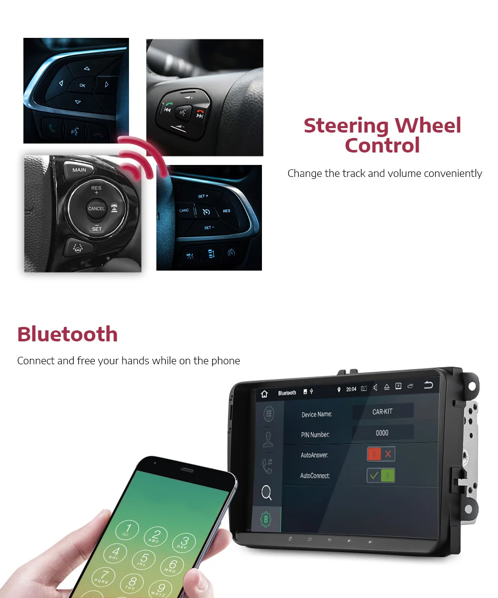 Cheap Android 7.1 9 Inch Quad Core 2 Din Car Radio Stereo GPS Car Multimedia Player For Volkswagen 2+16GB Mirror Link Wifi Bt 2