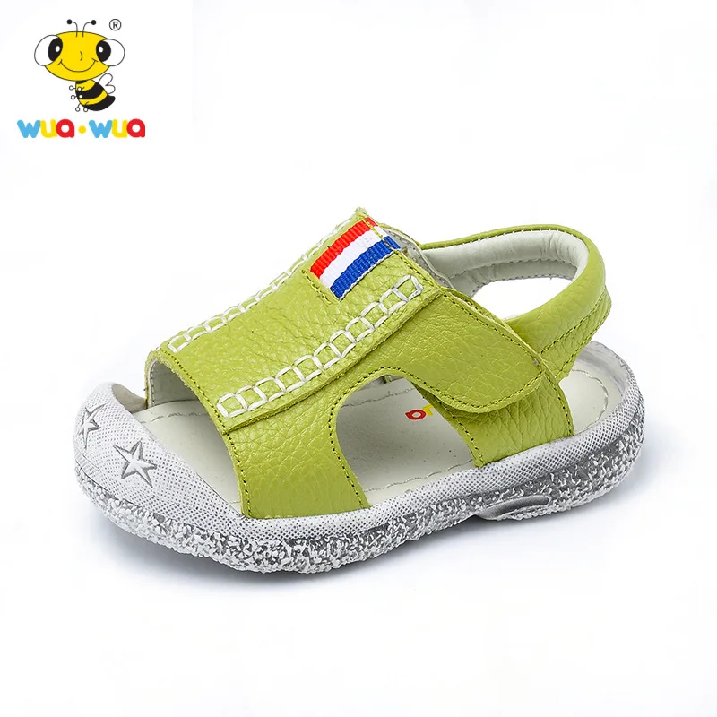 Wuawua мальчик моды сандалии мягкая натуральная кожа малышей лето shoes звезда