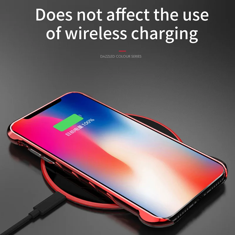 Яркий Цвет чехол для телефона iPhone X Case противоударный металлический Алюминий