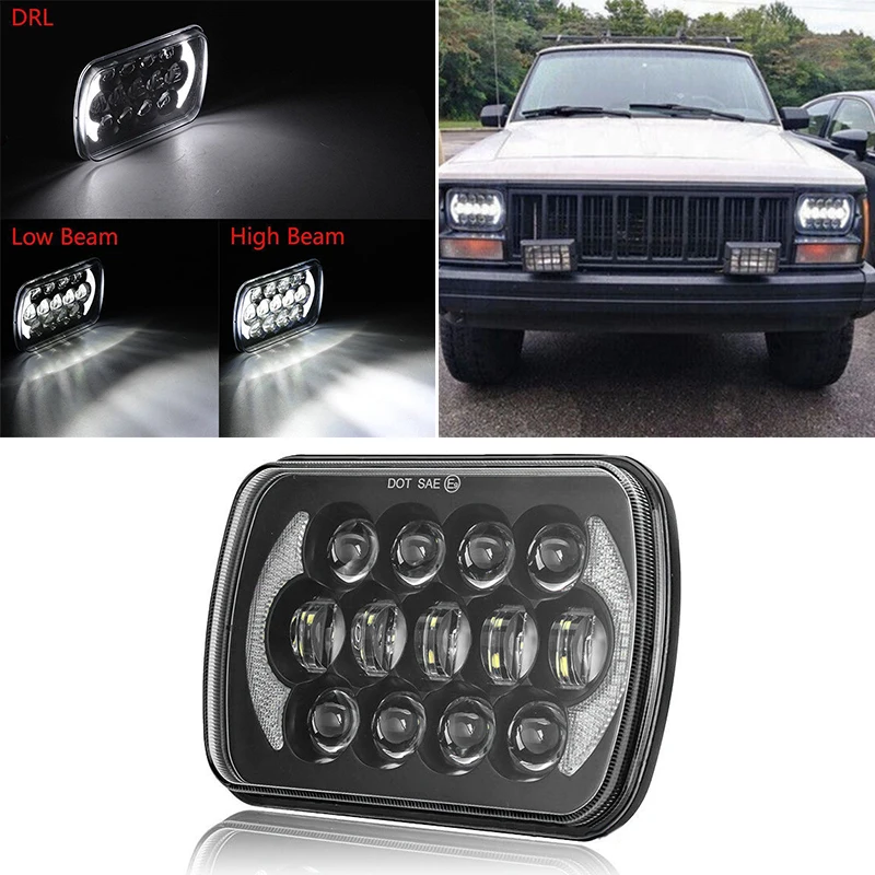 

H4 IP 67 105W 7 inch LED Square Headlight High/Low Beam Lamp for Jeep Cherokee XJ 6000K-6500K Driving Lamp Headlight