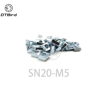 

Hot Sale 50pcs/lot T Sliding Nut block M5 for 2020 Aluminum Profile slot 6 Zinc Coated Plate Aluminum Accessories 20-m5