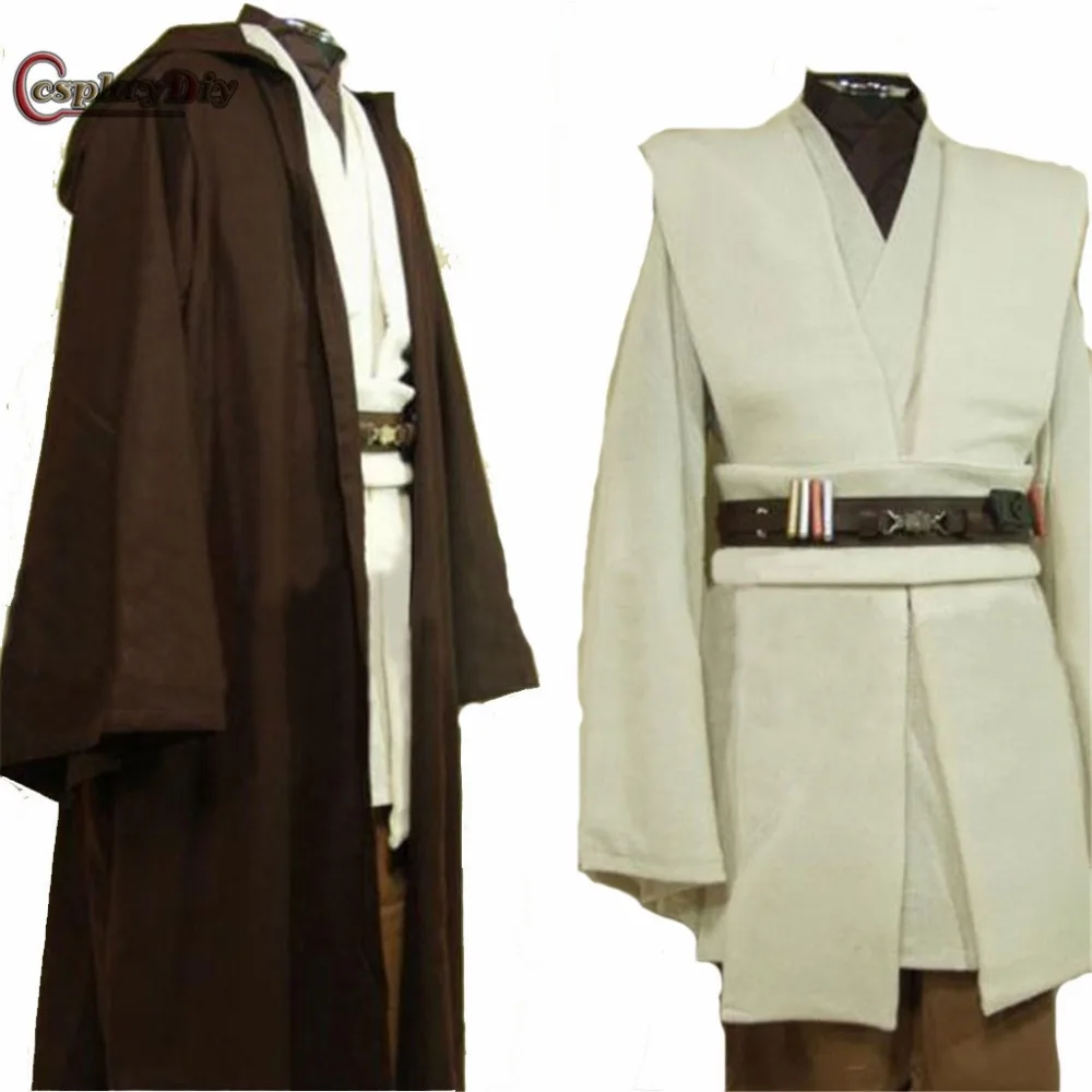 Cosplaydiy Customized Movie Star Wars Cosplay Obi Wan Kenobi Jedi Tunic Robe Costume Outfit