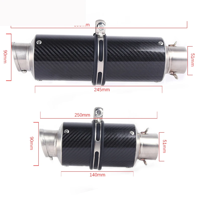 36 ~ 51mm Universal de Escape de la motocicleta silenciador de Escape de deslizamiento en el tubo Z900 Z650 RC390 GSR600 BK400 TRK502 F800GS GSX150R g310R