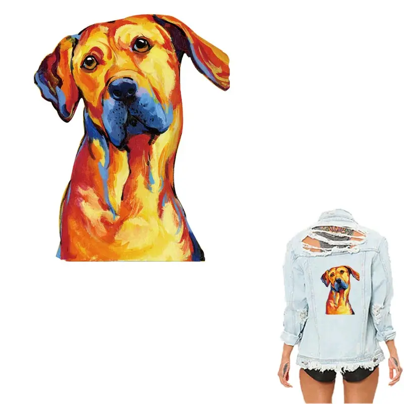 

Great Dane Watercolor Patch For Clothes Germany Dog Iron On Patches New Design Household Accessory Heat Transfer Sticker Y-128