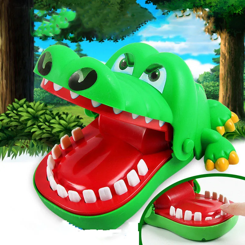

BalleenShiny Baby Mini Crocodile Dentist Finger Biting Toys Children Key Chain Playing Tricky Toy Kids Cartoon Family Game Gifts