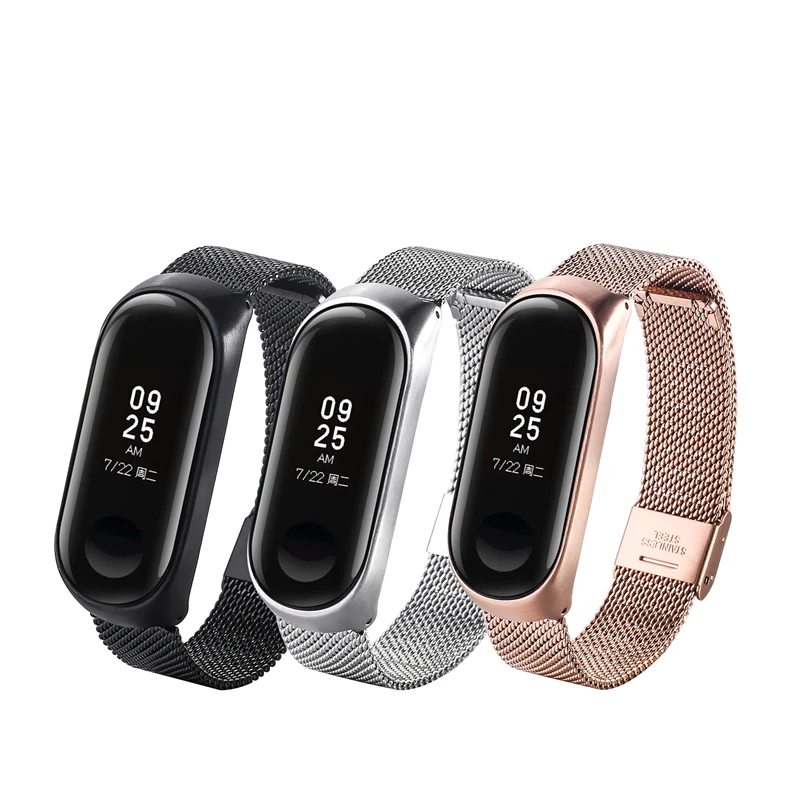 Браслет для Xiaomi Mi Band 3 ремешок часов из нержавеющей стали xiaomi mi band аксессуары