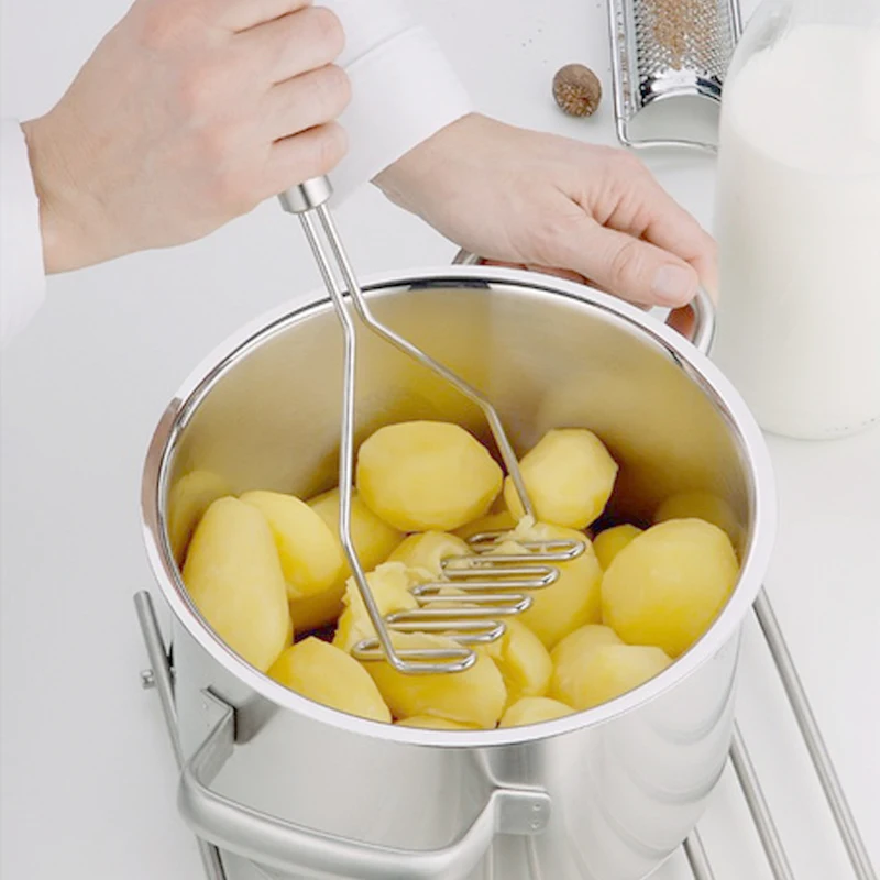 

TUUTH Stainless Steel Potato Masher Smooth Wave Shape Mashed Potatoes Sweet Potato Making Tools Fruit Vegetable Kitchen Tools
