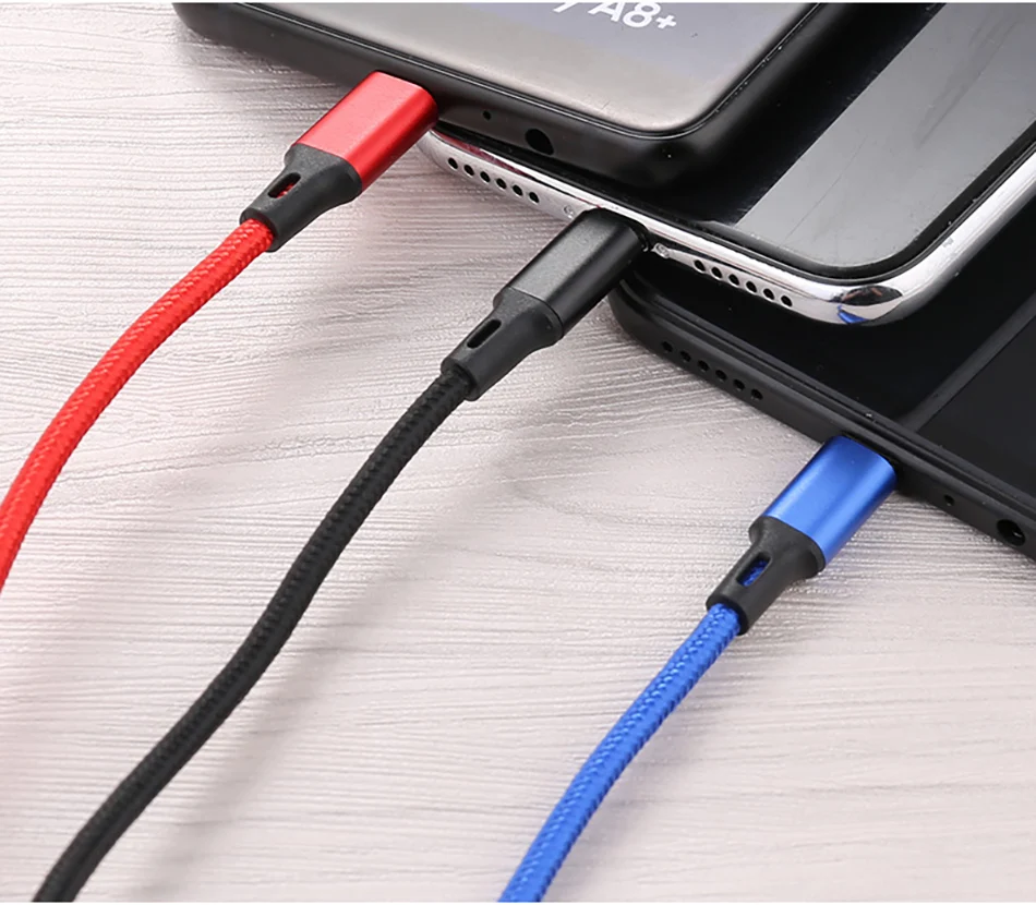 NOHON Nylon 3 In 1 Lighting Charger Cable For iPhone X 7 8 6 Plus Micro USB Type C For Samsung Xiaomi 5 Universal Fast Charging (13)