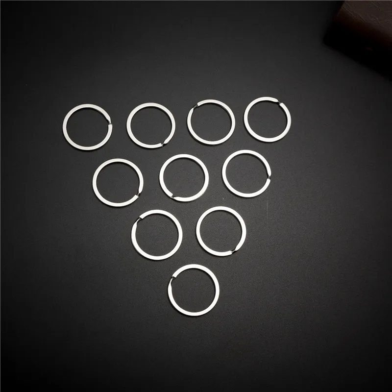 10 pcs 32mm المفاتيح الفولاذ المقاوم للصدأ معدن الفضة اللون سبليت خواتم مع النيكل البوصلة كيرينغ مفتاح فوب DIY اكسسوارات p003