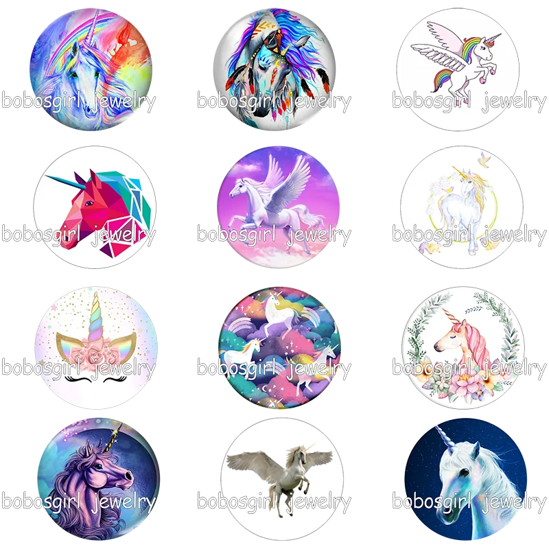 

Unicorn color HORSE glass snap button photo print Phone Holder GS9954