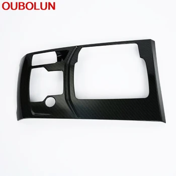 

OUBOLUN ABS Carbon Fiber Interior Accessories Styling For Mazda CX-5 CX5 2017 2018 LHD Gear Box Electronic Handbrake Panel Cover