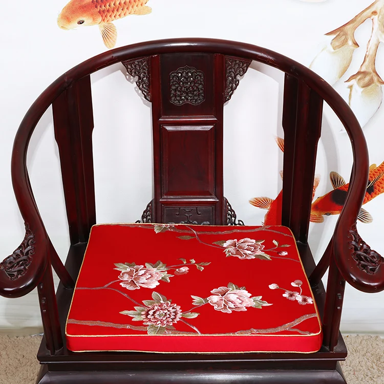 Утолщенная китайская Цветочная Подушка сиденья дивана стул рождественские Подушки для домашнего декора Подушка под поясницу шелковая парча подушка для кресла