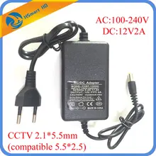 DC 12V 2A AC 100-240V адаптер зарядное устройство источник питания для HD AHD TVI IR камеры DVR камеры системы светодиодные полосы светильник CCTV 2,5*5,5mm