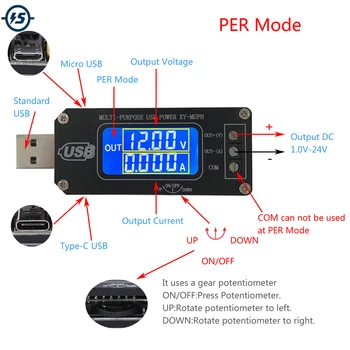 

DC-DC Boost Buck Converter USB Step UP / Down Power Supply LCD Module Adjustable Out DC 1.0V-24V 5V to 3.5V / 9V / 12V / 24V