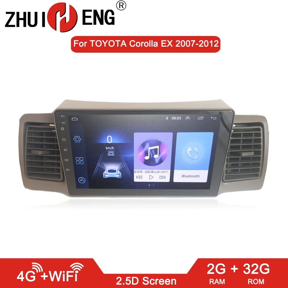 cheap ZHUIHENG 2 din Car radio for Toyota Corolla E120 Corolla EX BYD F3 car dvd player car accessory of autoradio 4G internet 2G 32G