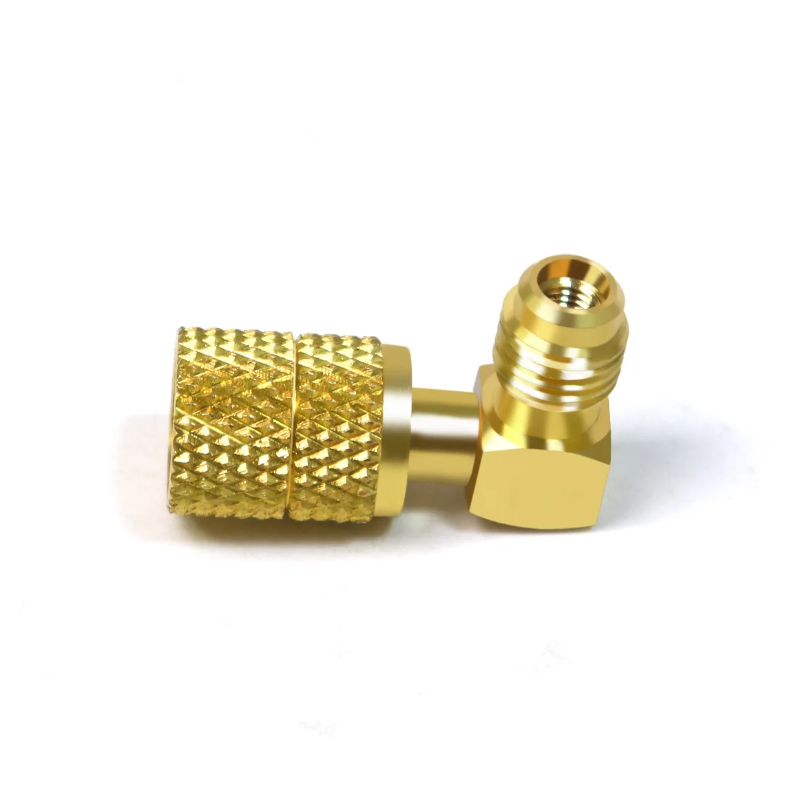 

New 1pc Aluminum R410a Male 1/4'' SAE to Female 5/16'' Refrigeration Adapter Connector for R410A Gauges Hose
