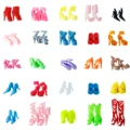 10 пар модных разноцветных туфель; босоножки на высоком каблуке; модельная одежда; аксессуары для куклы Барби; игрушки для мальчиков и девочек; Бесплатная доставка - фото
