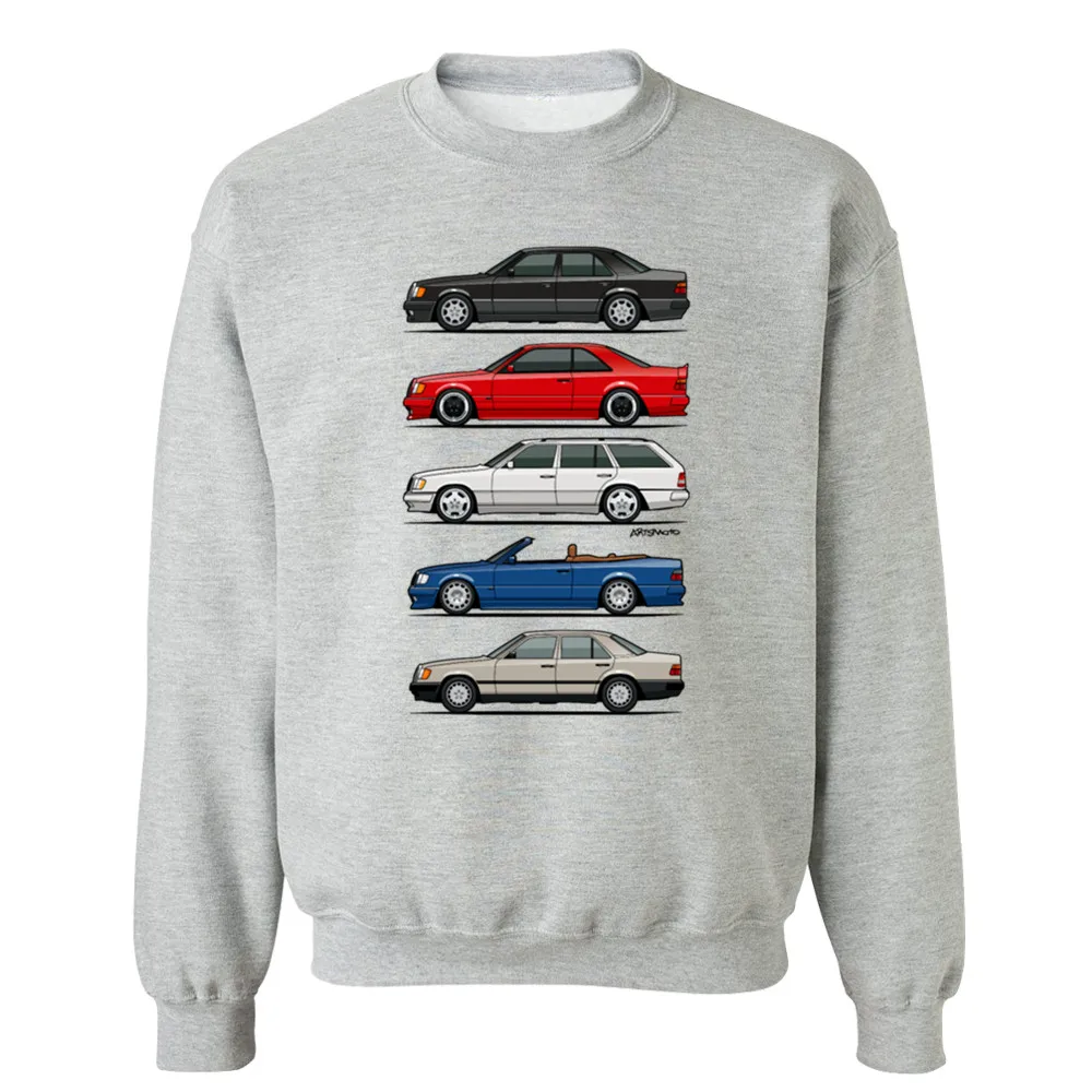 Funny Stack of Mercedes W124 E Class Men's Hoodies Harajuku Tops