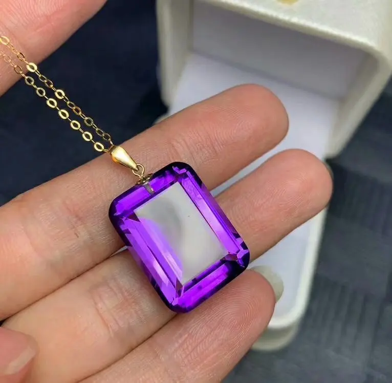Подвески SHILOVEM из 18 каратного желтого золота с пьезоэлектрическим аметистом