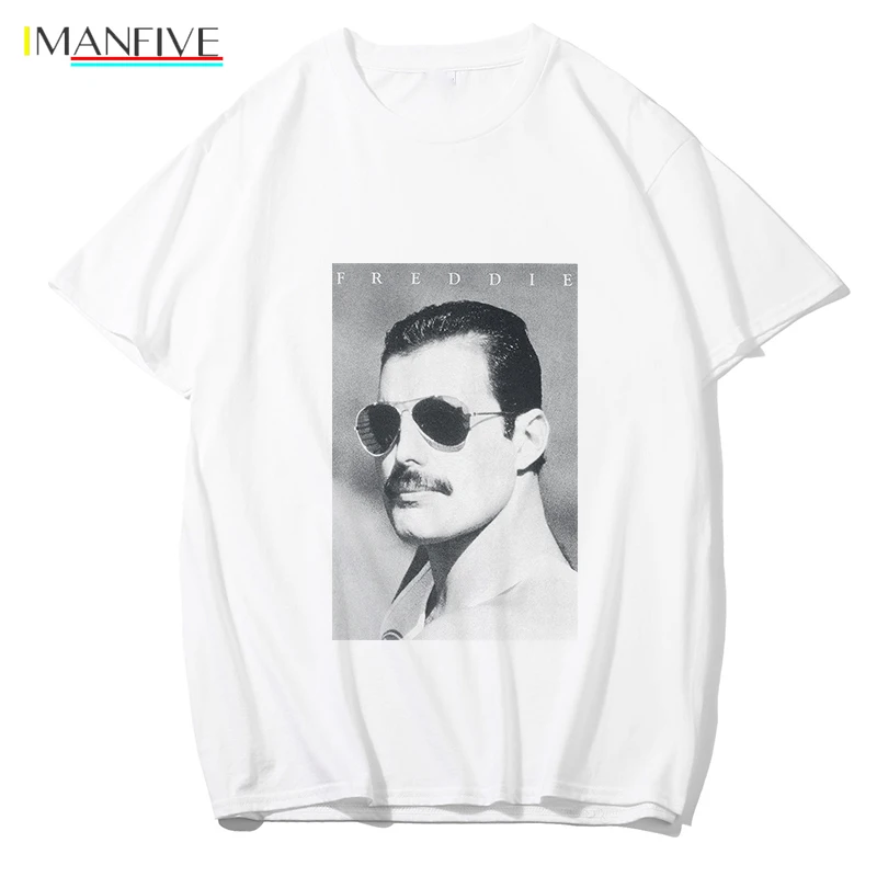 

Freddie Mercury T Shirt men/ fashion VOGUE tshirt Hip Hop Rock punk style summer white cotton Boyfriend Gift tshirt homme