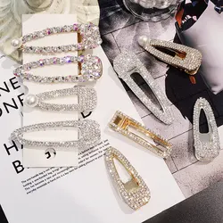 Girls Fashion Geometric Pearl Barrettes Hairgrip BlingBling Hair Pin Rhinestone Hair pin Hair Accessories For Women Girls Fashion Geometric Pearl Barrettes Hairgrip BlingBling Hair Pin Rhinestone Hair pin Hair Accessories For Women