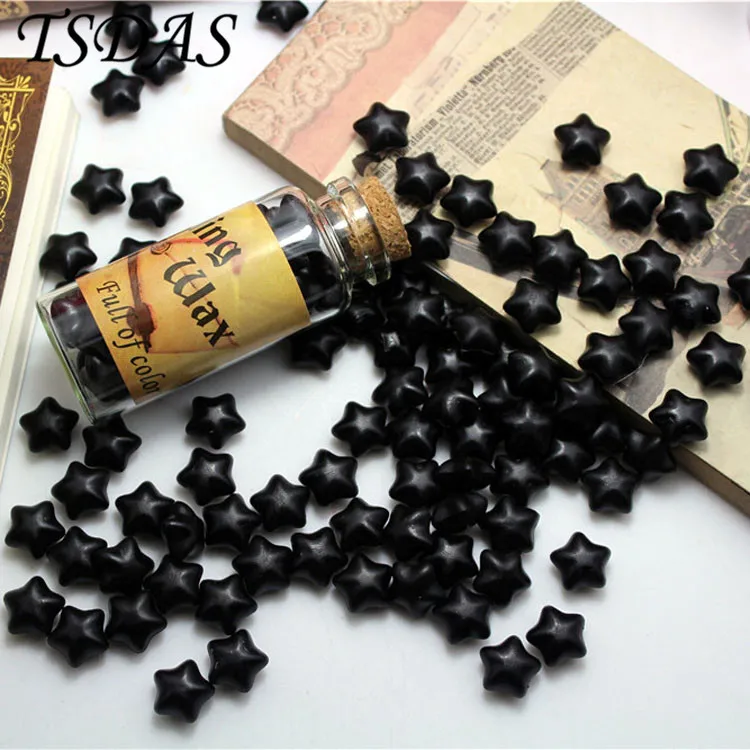 Luxury Retro Sealing Wax Granule Bottled Black Star Granules Free Shipping | Дом и сад