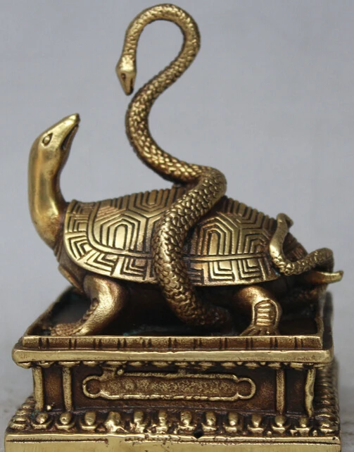 

Marked China Palace Brass Animal Turtle Snake Dynasty imperial Seal Stamp Signet S0706
