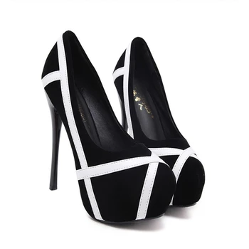 

2018 explosions high heels female fashion sexy nightclub thick round head super high heels.