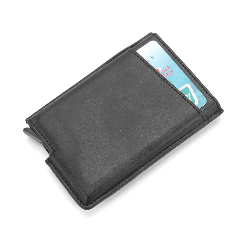 Тонкий PU кожаный держатель для кредитных карт, кошелек из алюминия для мужчин и женщин, металлический кошелек для карт, пакет визитных карточек протектор RFID