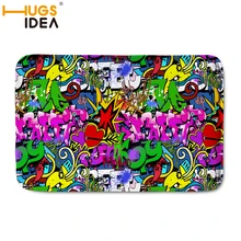 HUGSIDEA с рисунком граффити двери Коврики фланель замшевые нескользящие носки-тапочки Коврики Ванная комната Ковры 59*40 см украшения дома двери Коврики Кухня Ковры