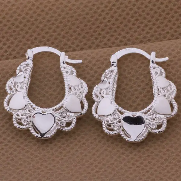 

AE547 Trendy wholesale silver earrings , 925 silver fashion jewelry , Modelling delicate hearts /bvsakmza bwfaknma