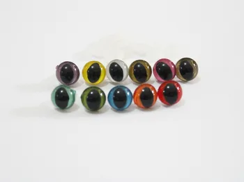 20pcs/lot colorful  Tiny 9mm toy cat eyes plastic safety eyes + washer for doll accessories--color option 1