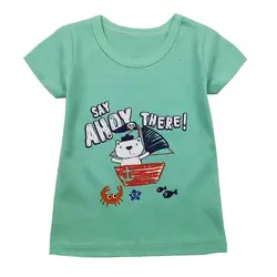 Детская футболка для девочек летние хлопковые топы для маленьких мальчиков, футболки для малышей, одежда для детей футболки с единорогом