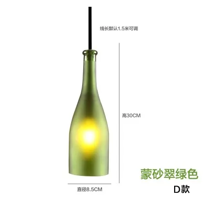 Средиземноморская креативная бутылка подвеска кафе бар кофейня, бар магазин красное вино люстры-бутылки - Цвет корпуса: D brushed grenn