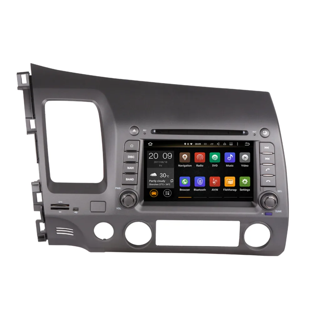 Clearance Android 8.0 Octa Core 4GB+32GB Car PC GPS Head Unit For Honda Civic Left Hand Driving 2006 2007 2008 2009 2010 2011 BT WIFI 3G 3