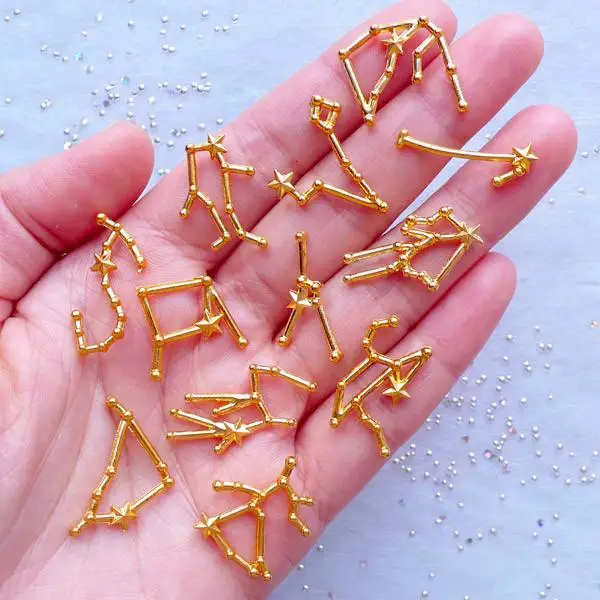 

12 sets(12pcs/sets) total 12 constellations inclusions inserts supplies for Bezel Setting Cabochon Setting UV Resin Charm