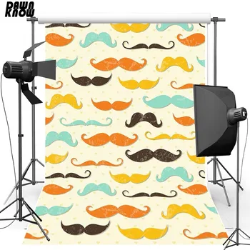 

DAWNKNOW Vinyl Photography Backdrops Cartoon Beard New Fabric Flannel Photo Background For Children Photo Studio lv164