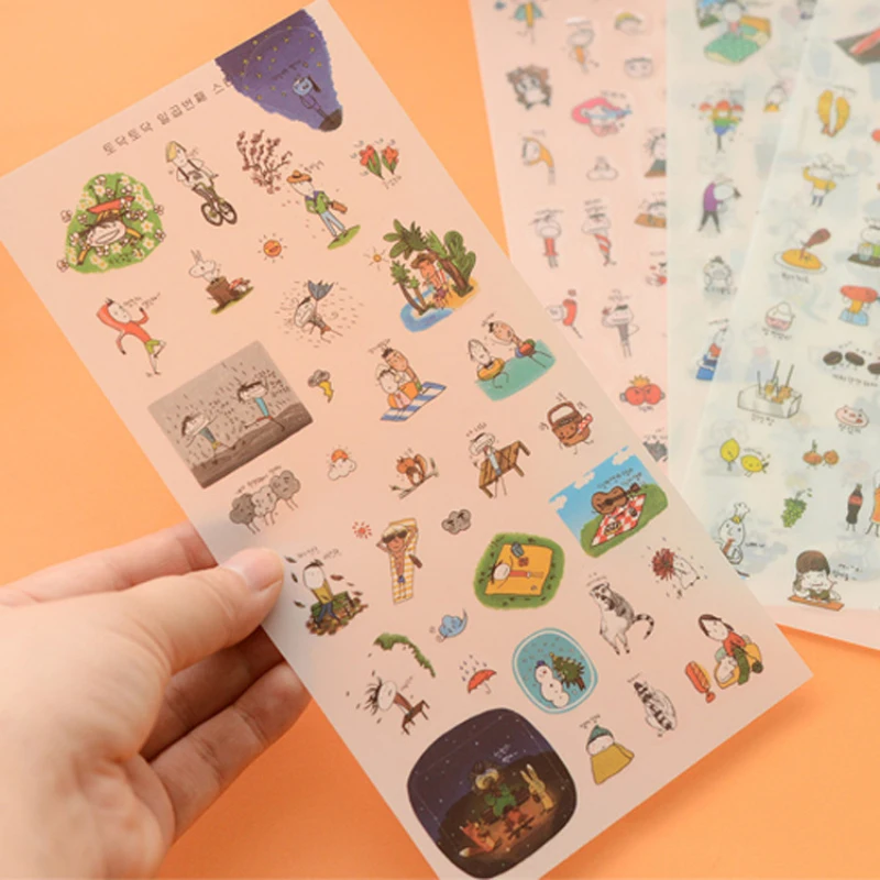 5 sheets Kawaii Scrapbooking Stickers Cute Kids Ablum Photo Sticky