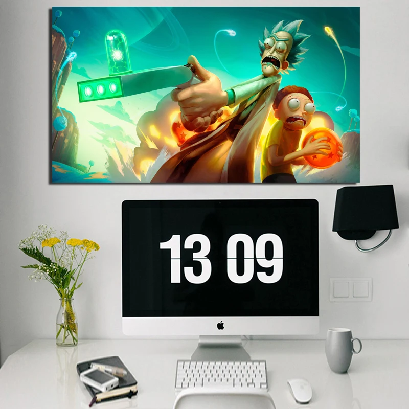 

Cartoon Poster Rick And Morty Comedy Canvas Painting Living Room Home Decoration Modern Wall Art Oil Painting Posters Picture HD