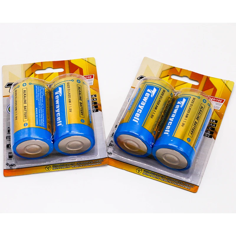 Dry battery no rechargeable D size LR20 1.5V D alkaline battery with blister card packing