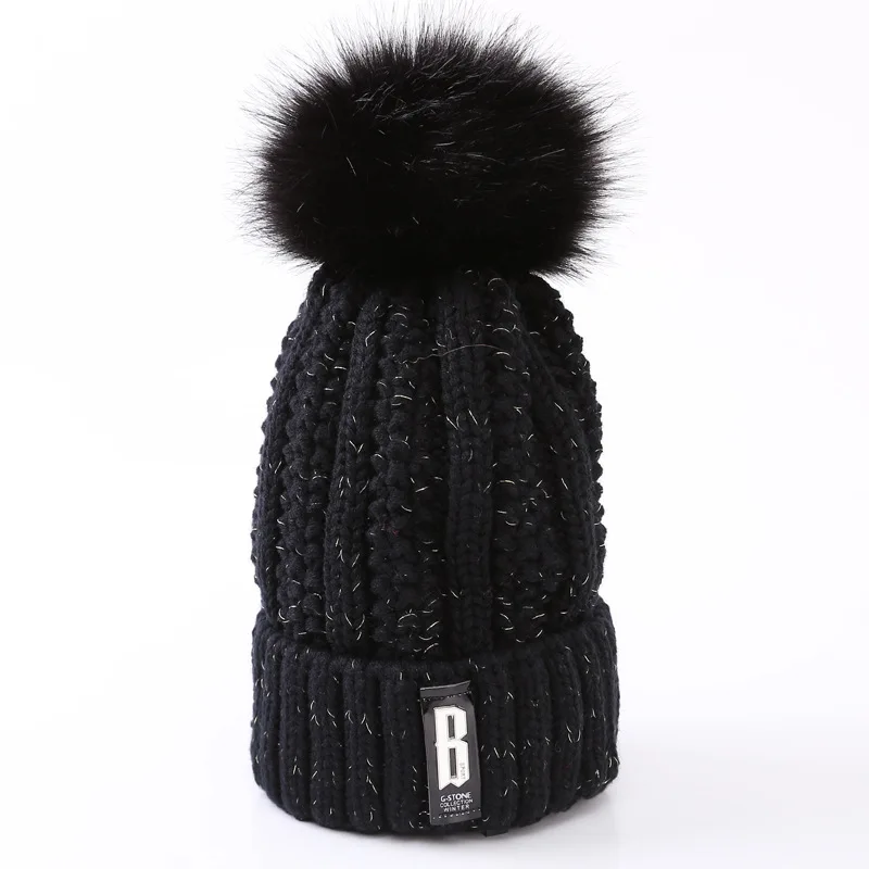 NO 5 Бренд Nanci si, зимние шапки с помпонами, теплые шапки Skullies Beanies, вязаная шапка, шапка для женщин и девушек, повседневная двухслойная шапка Gorros - Цвет: NO 5