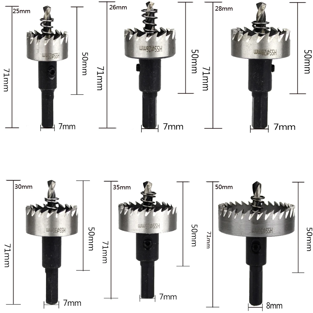 12 шт. 15-50 мм HSS Сверло Набор Дырокол отверстие пилы резак сверлильный набор ручной инструмент для дерева нержавеющая сталь металлический сплав резка