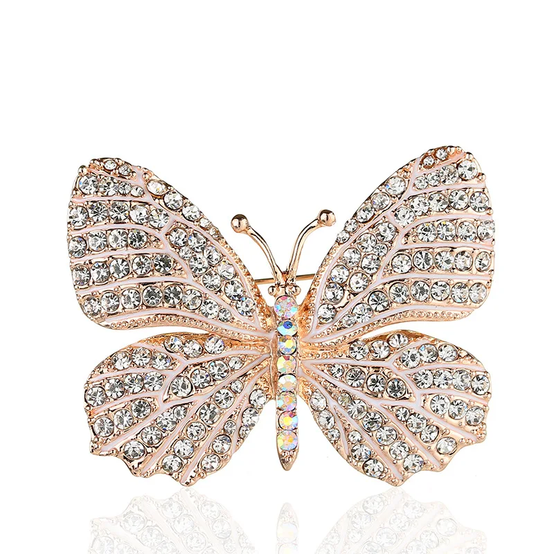 

Fashion Butterfly Brooches For Women Perfect Rhinestone Crystal Hijab Pins Christmas Gift Brooches 2019 New Female Jewelry