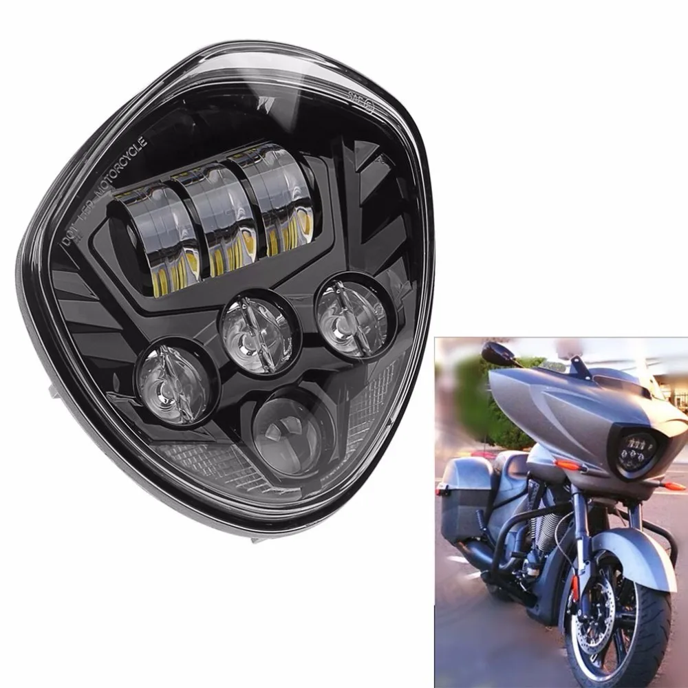 

LED Motorcycle Headlight wit High 60w Low 40w Beam for Victory Cross-Country Motorcycle headlight Assembly for Victory Vegas