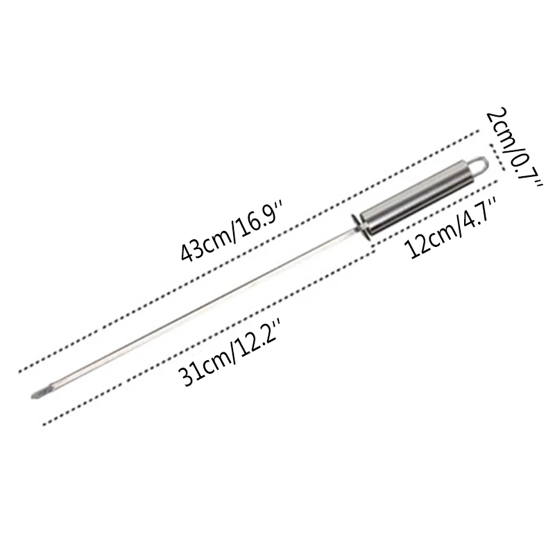 Шампуры для барбекю из нержавеющей стали с кольцом для удаления пищи портативные широкие шашлыки шашлык палочки для кебаба аксессуары для барбекю 43 см/16,9''