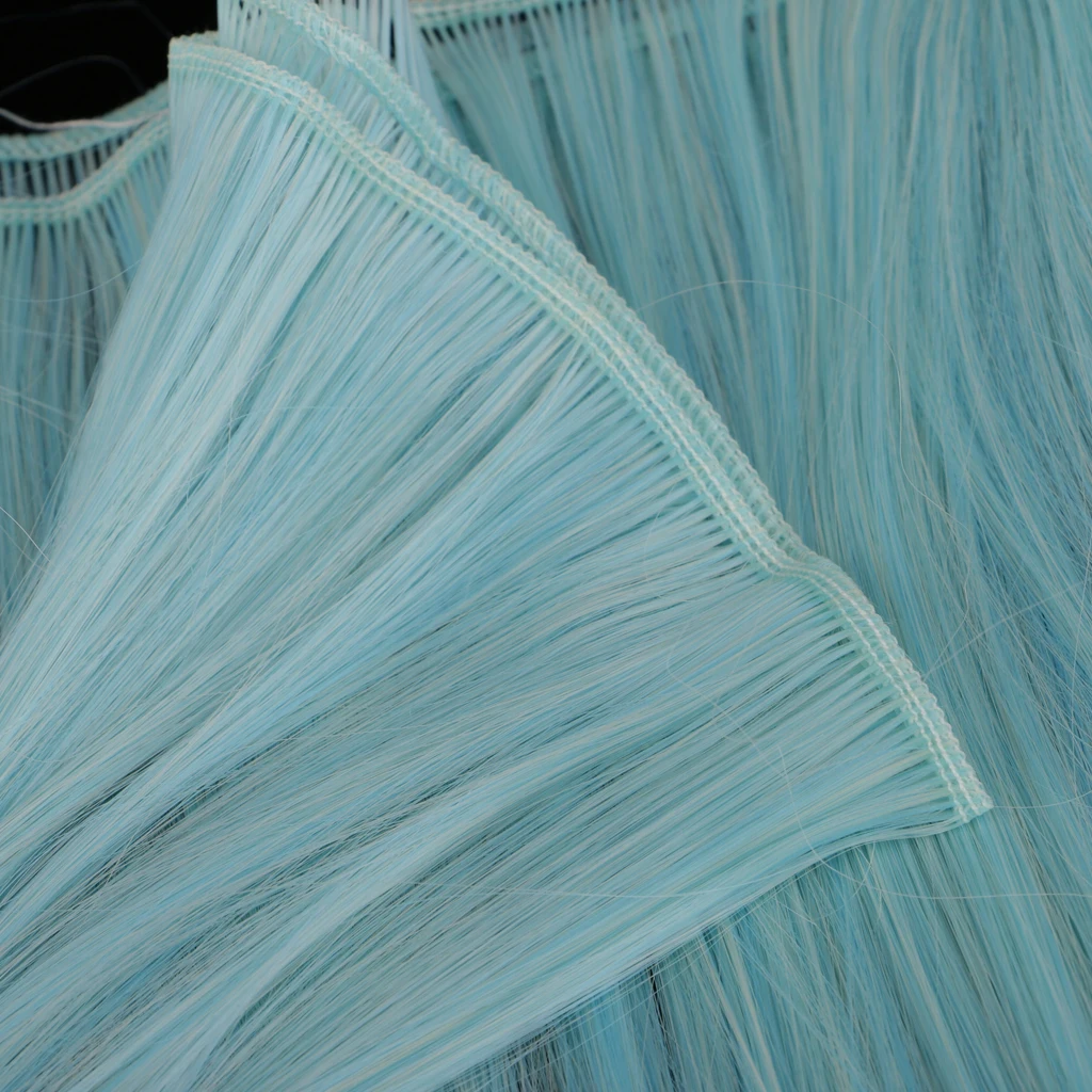 Doll DIY Straight Hair 25cm x 100cm - For Arts and Crafts Doll Making Supplies -Blue Girl Doll Hair Accessories